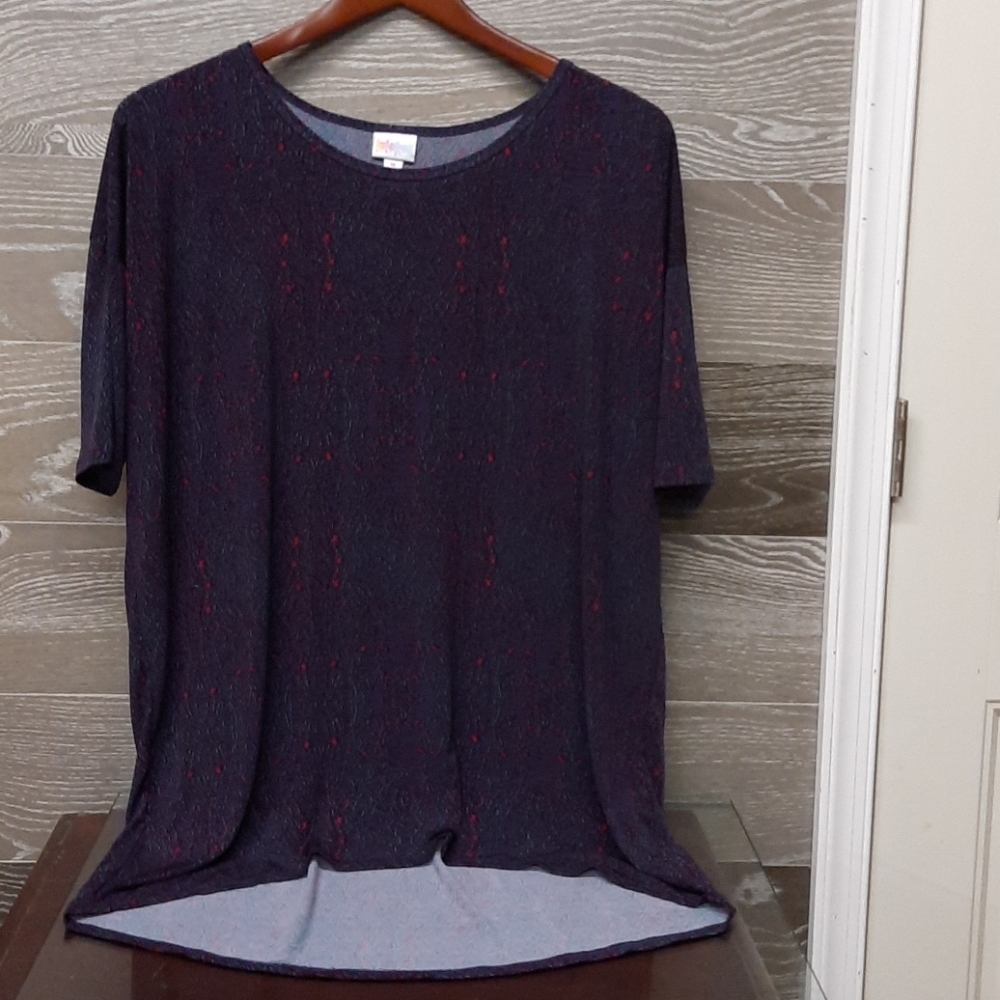 Lularoe Purple Red Spider Pattern Top - image 1